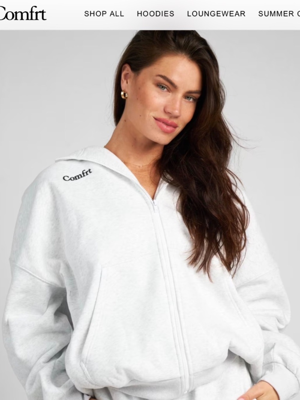 Ladies Oversize Zipped Comfrt Hoodie